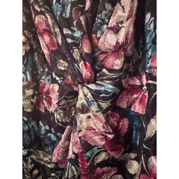 Amanda Uprichard Floral Print Maxi Dress Spaghetti Straps Slit Twist Front - Picture 7 of 10